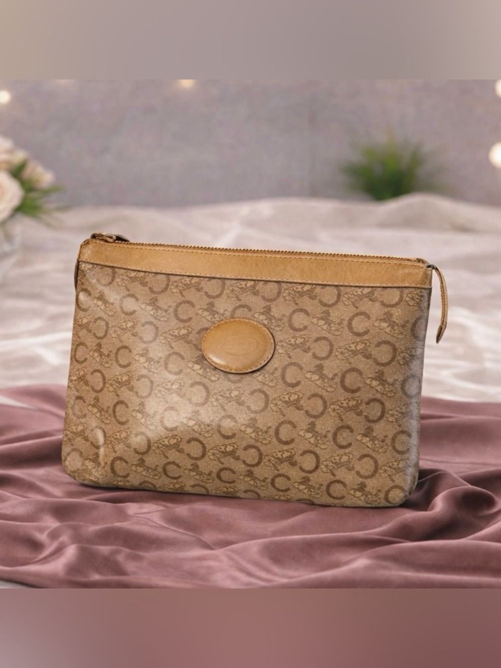 Celine Tan Monogram Clutch